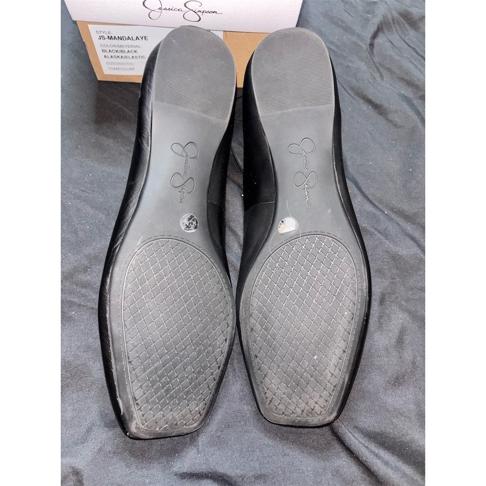 Jessica Simpson Ballet Flats Womens Size 10 Black Criss-Cross Elastic mandalaye - Picture 4 of 9